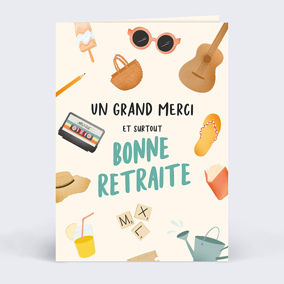 Carte de vie d'entreprise Retraite ensoleillée