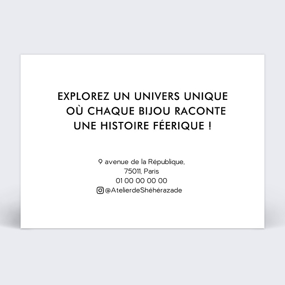 Carte postale publicitaire Bijoutier Verso