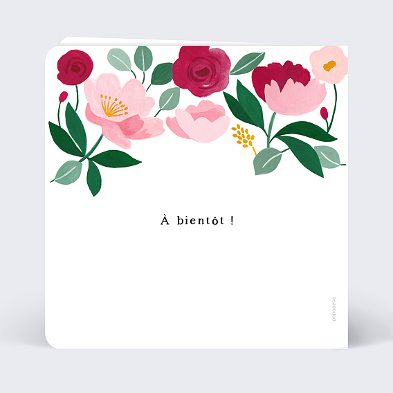 Carte bon rétablissement Fleurie Verso