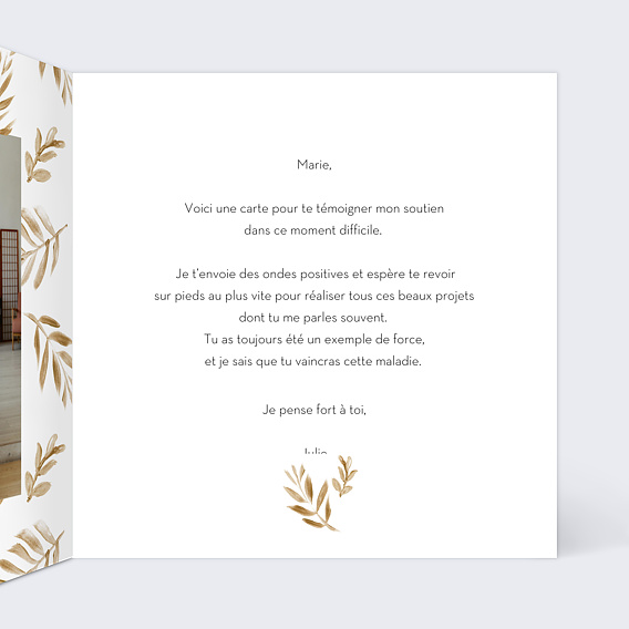 Carte bon rétablissement Golden jungle Intérieur Droit