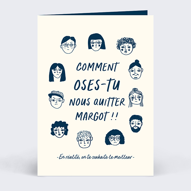 Carte De Vie D Entreprise Depart Collegue Popcarte
