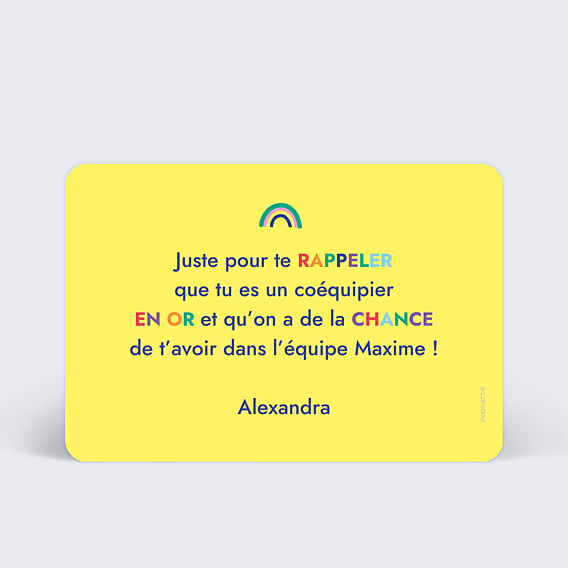 Carte de bienvenue Encouragements