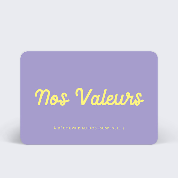 Carte de bienvenue Valeurs Bicolore Recto
