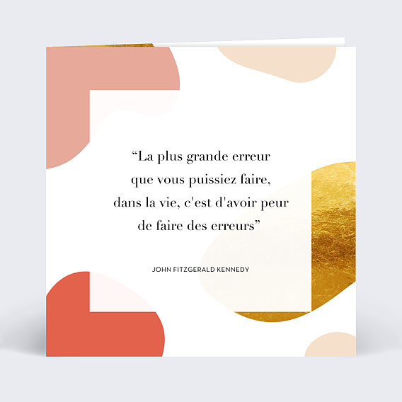 Carte de bienvenue Citation Motivation Recto