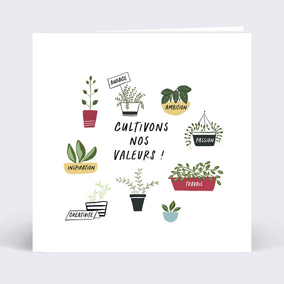Carte de bienvenue Cultiver Valeurs Recto