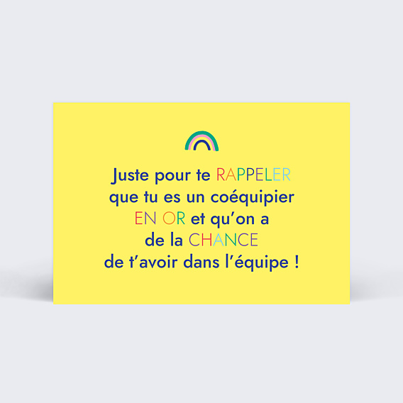 Carte de bienvenue Encouragements Petit Format