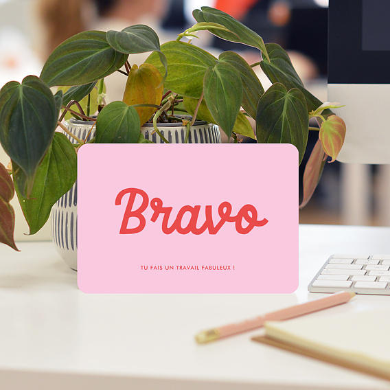 Carte de bienvenue Bravo Bicolore Après 4