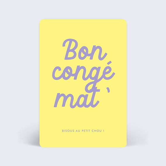 Carte de départ Congé Maternité Bicolore Recto