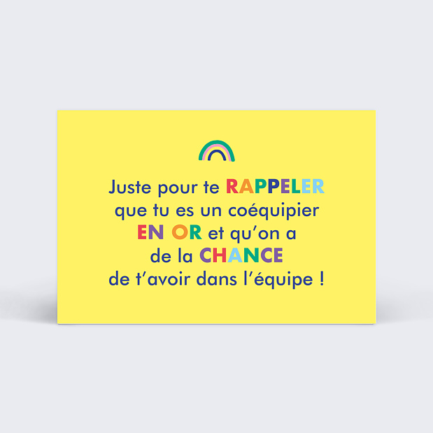 Carte de Vie d'Entreprise Encouragements Petit Format Verso