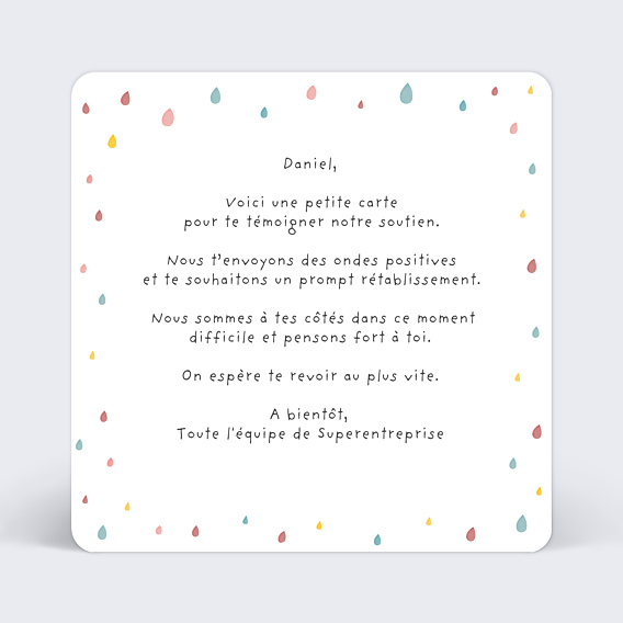 Carte de bon rétablissement Après la Pluie
