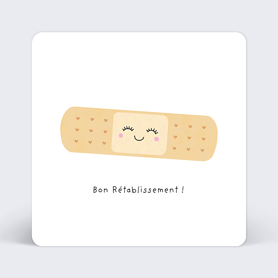 Carte de bon rétablissement Pansement Mignon