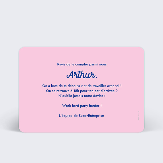 Carte de bienvenue Bicolore