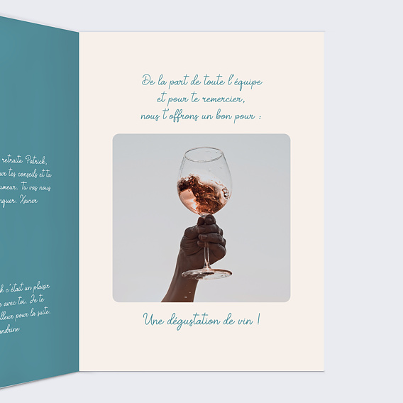 Carte de départ Retraite humoristique Intérieur Droit