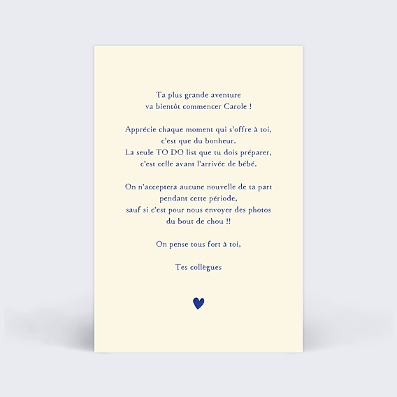 Carte de départ Attente Bébé