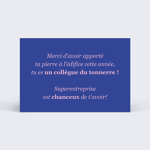 Carte de Vie d'Entreprise Motivation Petit Format Verso