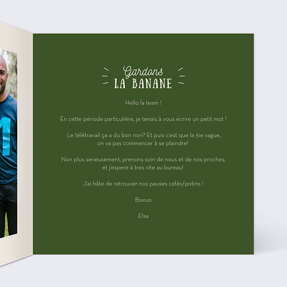 Carte bon rétablissement Gardons la Banane Intérieur Droit