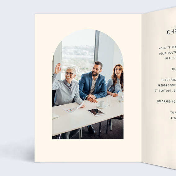 Carte de départ Retraite ensoleillée Intérieur Gauche