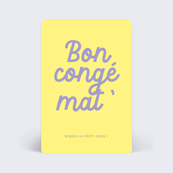 Carte de départ Congé Maternité Bicolore
