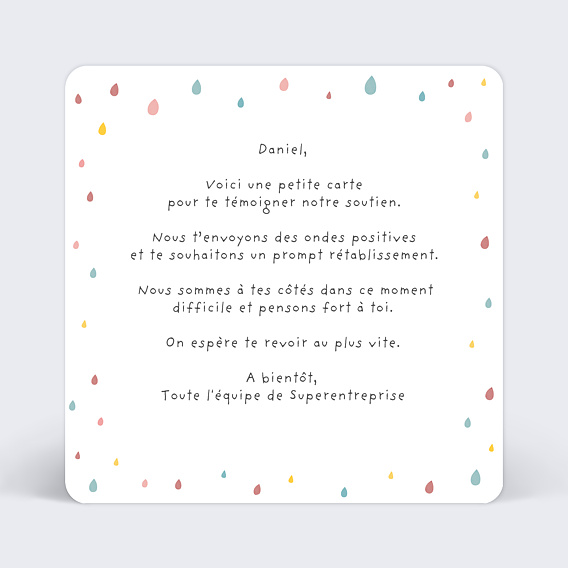Carte bon rétablissement Après la Pluie Verso