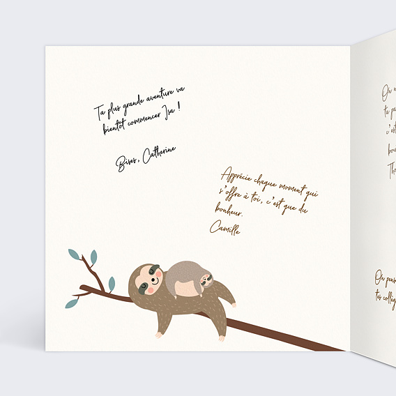 Carte de départ Congé Maternité Intérieur Gauche