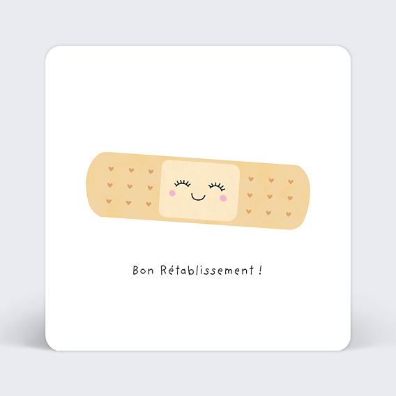 Carte bon rétablissement Pansement Mignon Après 4