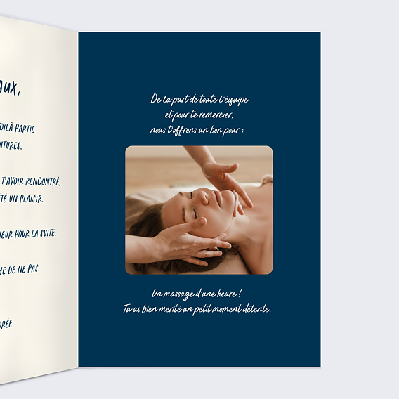 Carte de départ Collègue Intérieur Droit