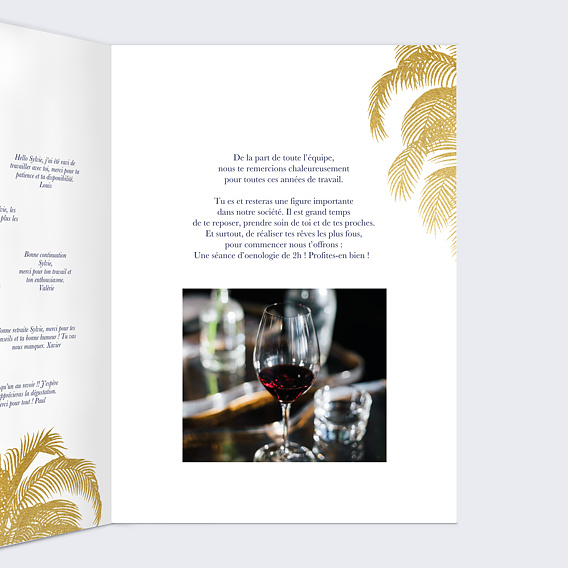 Carte de départ Retraite Intérieur Droit