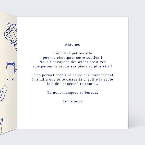 Carte bon rétablissement Humoristique Intérieur Droit