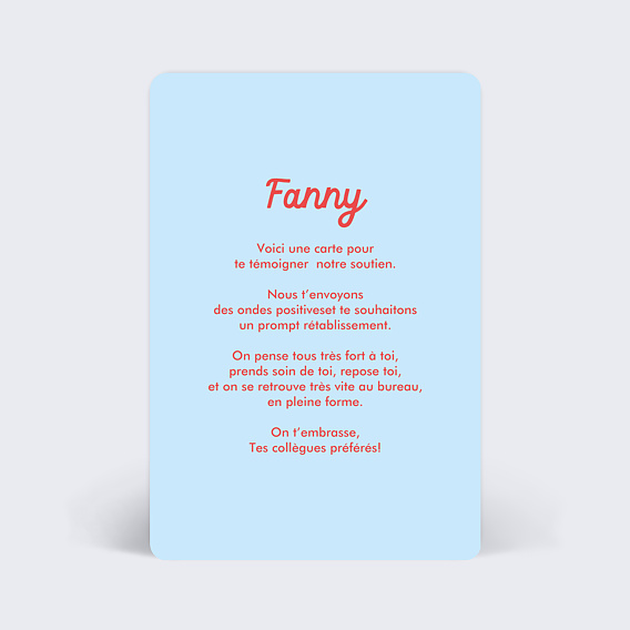 Carte bon rétablissement Rétablissement Bicolore Verso