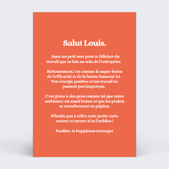 Carte de bienvenue Good Vibes Verso