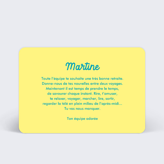 Carte de départ Bichromie Verso