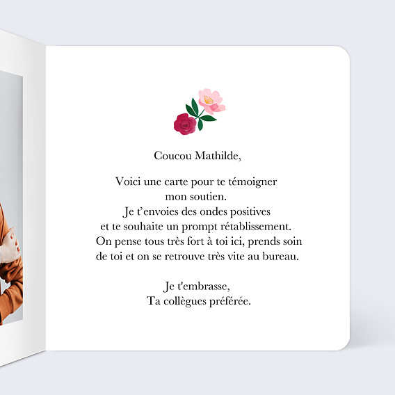 Carte bon rétablissement Fleurie Intérieur Droit