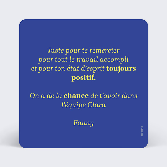 Carte de bienvenue Motivation