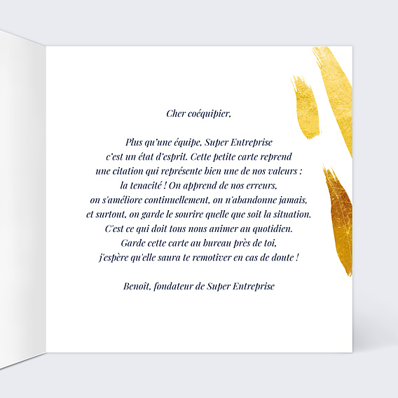 Carte de bienvenue Citation Encouragements