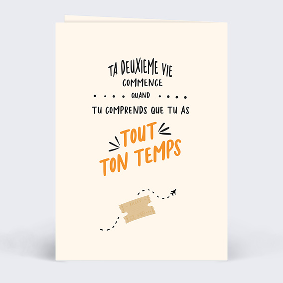 Carte de départ Retraite ensoleillée Verso