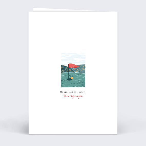 Carte de départ Retraite Golf Verso