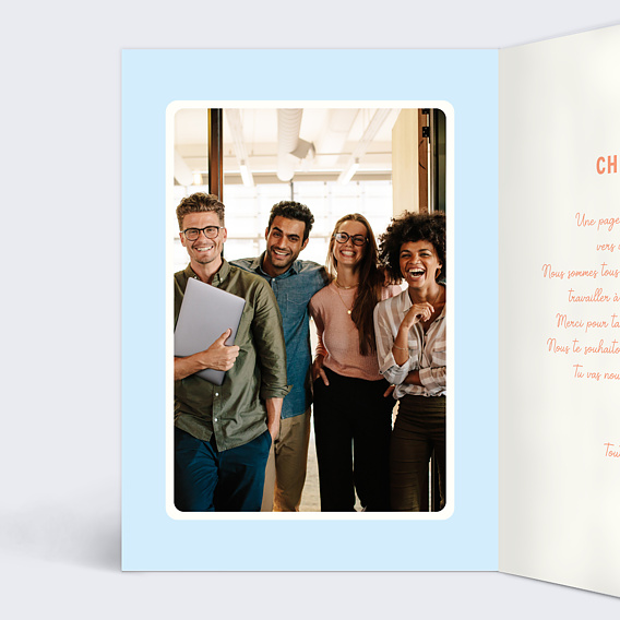 Carte de départ Collègue Citation Intérieur Gauche