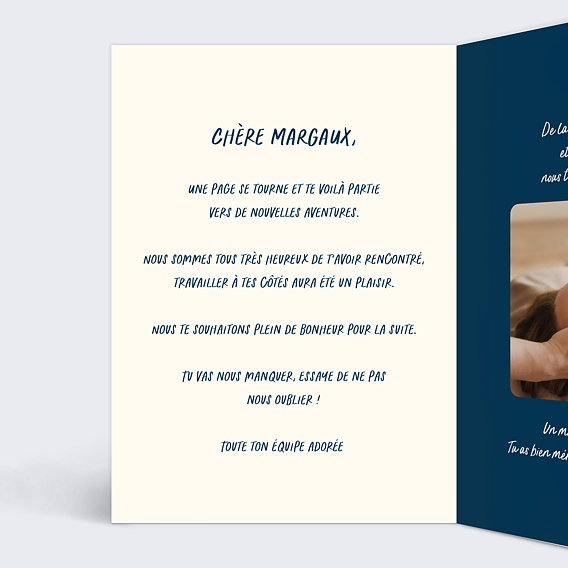 Carte de départ Collègue Intérieur Gauche