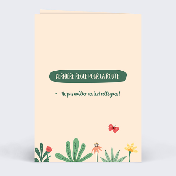 Carte de départ Bonne Retraite Verso