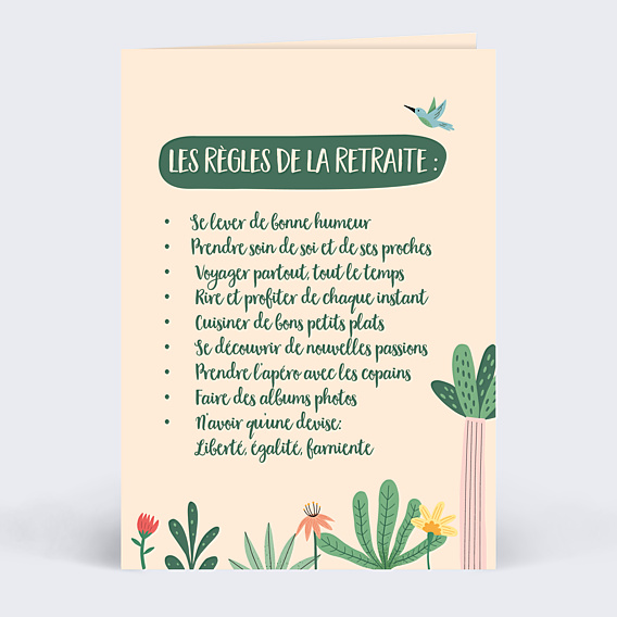 Carte de départ Bonne Retraite