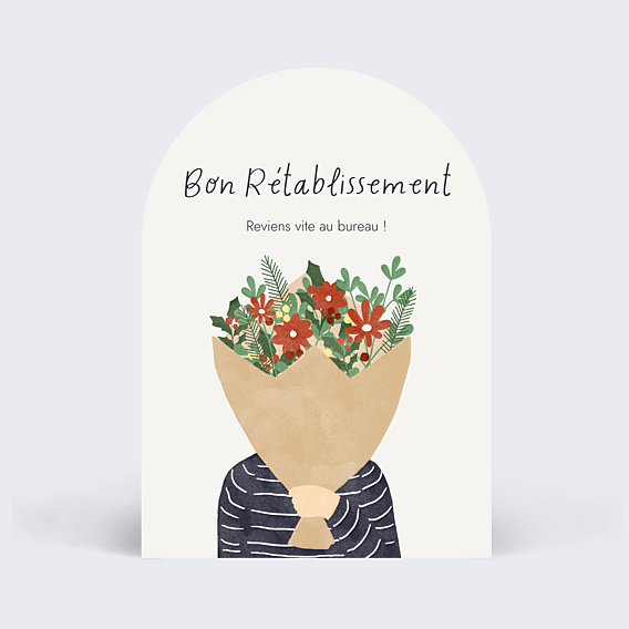 Carte de bon rétablissement Fleurs et Feuilles