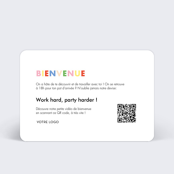 Carte de bienvenue Accueil Verso