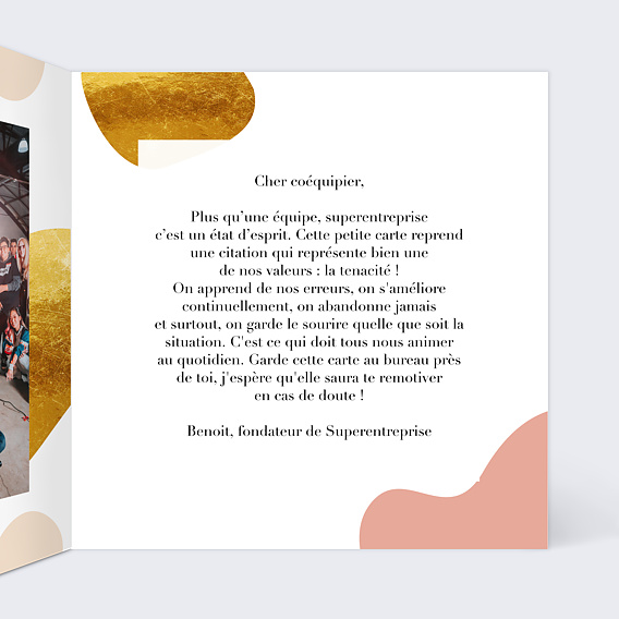 Carte de bienvenue Citation Motivation Intérieur Droit