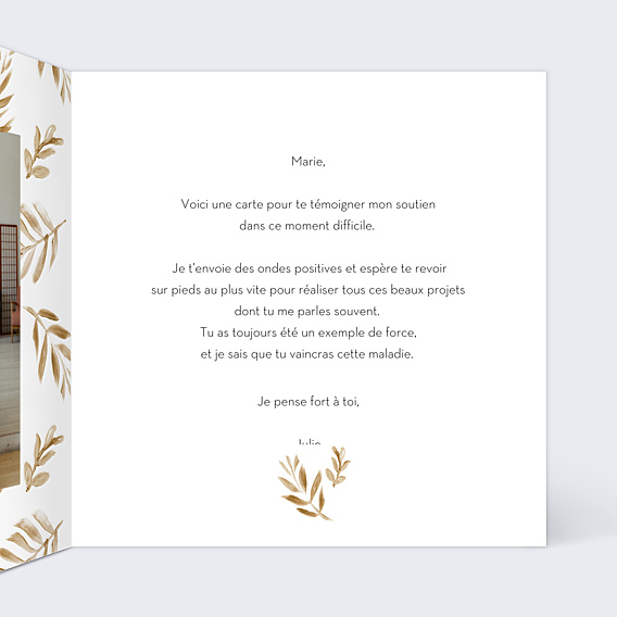 Carte de bon rétablissement Golden jungle
