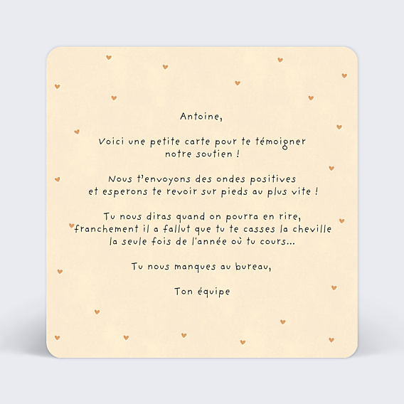 Carte de bon rétablissement Pansement Mignon