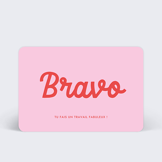 Carte de bienvenue Bravo Bicolore