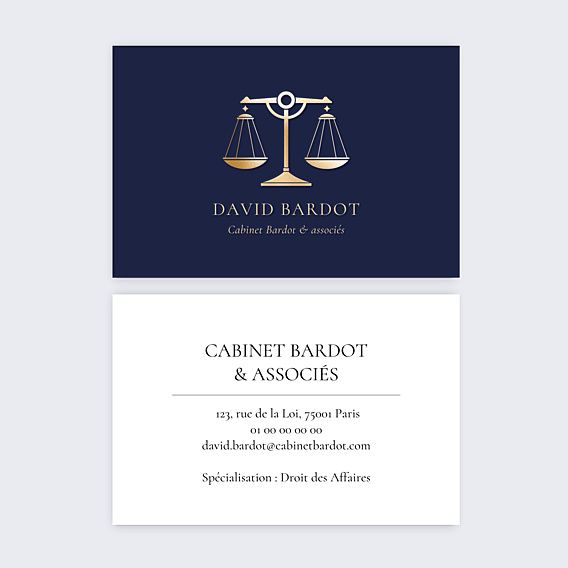 Carte de visite Avocat balance