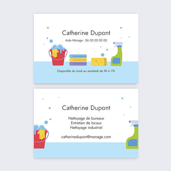 Carte de visite Ménage illustrative
