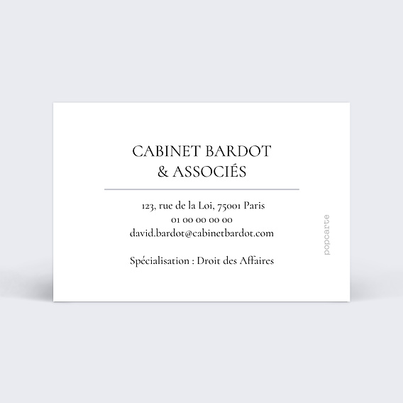 Carte de visite Avocat balance Verso