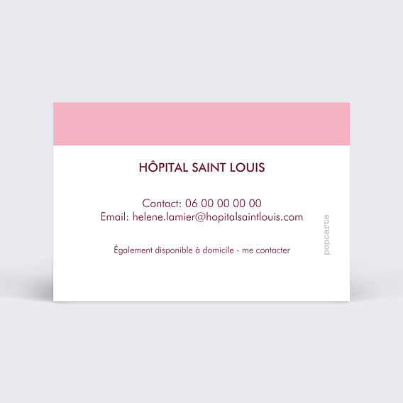 Carte de visite Blouse infirmière Verso